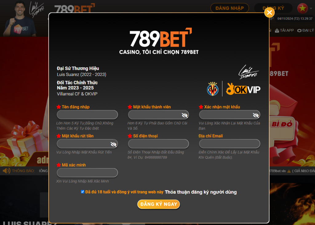 Cách thức đăng ký 789Bet Mobile vô cùng đơn giản