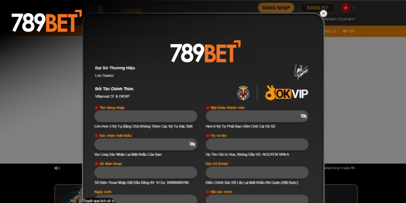 Đăng ký tài khoản cá cược chính thức tại 789Bet